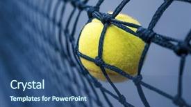  Presentation with net - Slide deck with slam - tennis ball in the net background and a ocean colored foreground