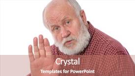  Presentation with bald - Presentation design having slang - handsome bald and bearded senior background and a coral colored foreground