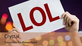  Presentation with light golden lights - Colorful slide deck enhanced with slang - lol placard with night lights backdrop and a coral colored foreground