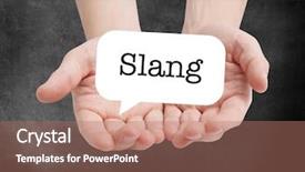  Presentation with direction direct mail campaign written - Audience pleasing PPT theme consisting of slang written on a speechbubble backdrop and a coral colored foreground