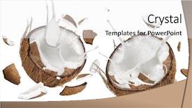  Presentation with milk splash - Presentation design featuring slash - close-up of a coconuts background and a white colored foreground
