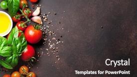  Presentation with spices - Slide set featuring slate - tomatoes basil and spices background and a dark gray colored foreground