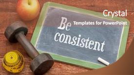  Presentation with tape measure - Slides enhanced with slate blackboard sign against weathered background and a red colored foreground