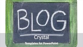  Presentation with old wood - Colorful presentation design enhanced with slate blackboard with grunge green backdrop and a ocean colored foreground