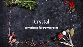  Presentation with spices - Beautiful presentation theme featuring slate board - herbs and spices over black backdrop and a dark gray colored foreground