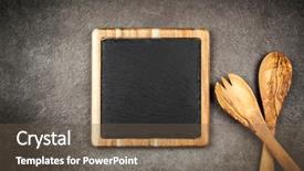  Presentation with slate - Audience pleasing PPT layouts consisting of slate board in a wooden frame backdrop and a tawny brown colored foreground