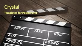  Presentation with wood board - PPT layouts enhanced with slate or movie clapper board background and a tawny brown colored foreground