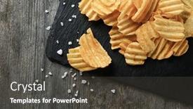  Presentation with potato chips - Amazing PPT layouts having slate-plate-with-potato-chips backdrop and a dark gray colored foreground