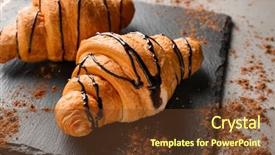  Presentation with croissant - Theme having slate plate with tasty croissants background and a tawny brown colored foreground