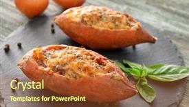  Presentation with sweet potato - Slide deck enhanced with yummy stuffed sweet potato background and a red colored foreground