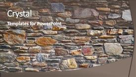  Presentation with stone masonry - Colorful theme enhanced with slate stone masonry stone wall backdrop and a dark gray colored foreground