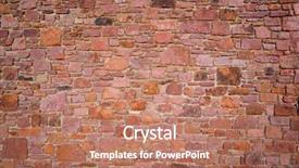  Presentation with stone masonry - PPT theme having slate stone masonry stone wall background and a coral colored foreground