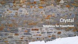  Presentation with stone masonry - Theme featuring slate stone masonry stone wall background and a gray colored foreground