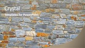  Presentation with stone masonry - PPT theme consisting of slate stone masonry stone wall background and a gray colored foreground