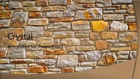  Presentation with stone masonry - Presentation theme with slate stone masonry stone wall background and a coral colored foreground