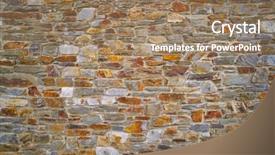  Presentation with stone masonry - Colorful PPT theme enhanced with slate stone masonry stone wall backdrop and a coral colored foreground
