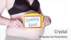  Presentation with black woman - Colorful theme enhanced with slate with text coming soon backdrop and a white colored foreground