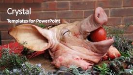  Presentation with pigs - Beautiful PPT theme featuring its mouth at a medieval backdrop and a tawny brown colored foreground