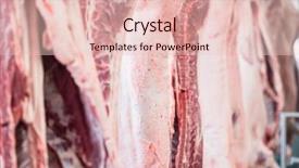  Presentation with butchery - Audience pleasing PPT theme consisting of pork carcasses in butchery ready backdrop and a lemonade colored foreground