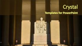  Presentation with slavery - Slide set featuring history slavery - lincoln memorial in shadows background and a tawny brown colored foreground