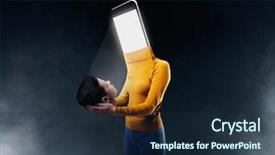  Presentation with smartphone - Beautiful slides featuring slaves - female body with a smartphone backdrop and a navy blue colored foreground