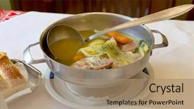  Presentation with meat food - Beautiful theme featuring slavonia - cooked lamb's meat backdrop and a coral colored foreground