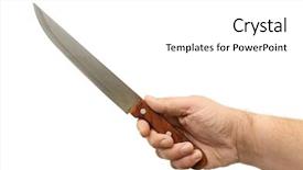  Presentation with knife attack - Presentation theme enhanced with slayer - knife in hand isolated background and a  colored foreground