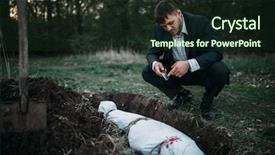  Presentation with murderer - Audience pleasing slide set consisting of slayer - maniac against grave serial murderer backdrop and a wine colored foreground