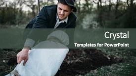  Presentation with stress and body - Presentation with slayer - maniac with victim's body wrapped background and a dark gray colored foreground