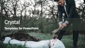  Presentation with victim awareness - PPT layouts enhanced with slayer - maniac with an axe victim background and a  colored foreground