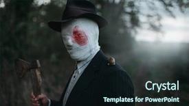  Presentation with bandages - Amazing theme having slayer - maniac with axe face wrapped backdrop and a wine colored foreground