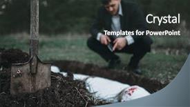  Presentation with canvas - Beautiful PPT theme featuring slayer against grave victim wrapped backdrop and a dark gray colored foreground