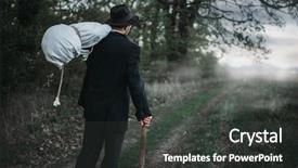  Presentation with body - Theme having slayer with an axe carries background and a dark gray colored foreground