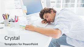  Presentation with casual young people - Colorful presentation theme enhanced with vegetables cube - white background modern molecular backdrop and a yellow colored foreground