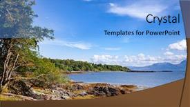  Presentation with peninsula plateau - Audience pleasing PPT theme consisting of peninsula coast of the isle backdrop and a light blue colored foreground