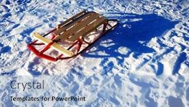  Presentation with tracks - Presentation theme having sledding-in-snow-fresh-powder background and a light blue colored foreground