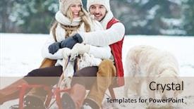  Presentation with dog feeds - Amazing theme having sledding with toboggan and dog backdrop and a coral colored foreground