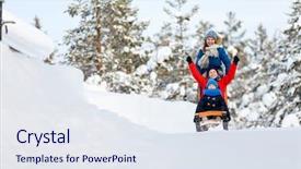  Presentation with mother doing yoga kids - Beautiful slides featuring sledges - beautiful family of mother backdrop and a sky blue colored foreground