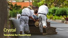  Presentation with motor riders - Beautiful slides featuring sledges - toboggan riders on sledge backdrop and a tawny brown colored foreground