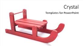  Presentation with red and white abstract - Presentation theme enhanced with sledges - wooden red sled isolated background and a white colored foreground
