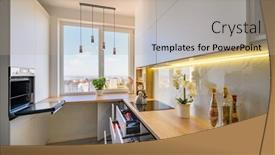  Presentation with reveal - Presentation theme enhanced with sleek-white-kitchen-with-drawers background and a mint green colored foreground