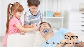  Presentation with children painting - Audience pleasing presentation theme consisting of sleep - children painting fathers face backdrop and a lemonade colored foreground