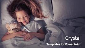  Presentation with teddy bear - PPT theme featuring sleep - cute girl sleeping teddy background and a dark gray colored foreground