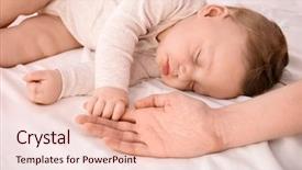  Presentation with neonatal nurse baby hand mother - PPT theme featuring momy sleep - sleeping baby holding mother's hand background and a lemonade colored foreground