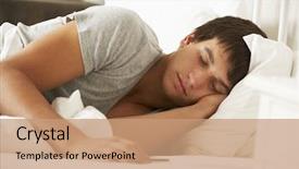  Presentation with teenage - Cool new slide deck with sleep - teenage boy asleep bed backdrop and a coral colored foreground