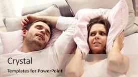  Presentation with snoring - Theme consisting of sleep apena - picture of angry woman background and a lemonade colored foreground