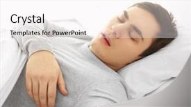  Presentation with sleeping - Presentation featuring sleep apena - tired young man sleeping background and a  colored foreground