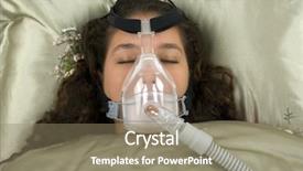  Presentation with machine to machine - Beautiful PPT theme featuring sleep apena - using cpap machine backdrop and a coral colored foreground
