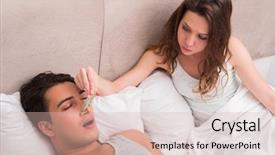  Presentation with snoring - Cool new presentation with sleep apena - woman having trouble with husband backdrop and a soft green colored foreground