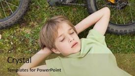  Presentation with low angle view of volleyball - Beautiful presentation design featuring sleep cycle - high angle view backdrop and a  colored foreground